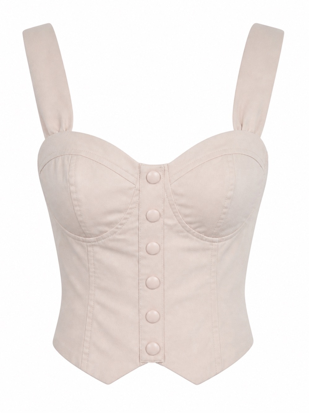 CHICME light pink, bustier, crop top, button front size M
